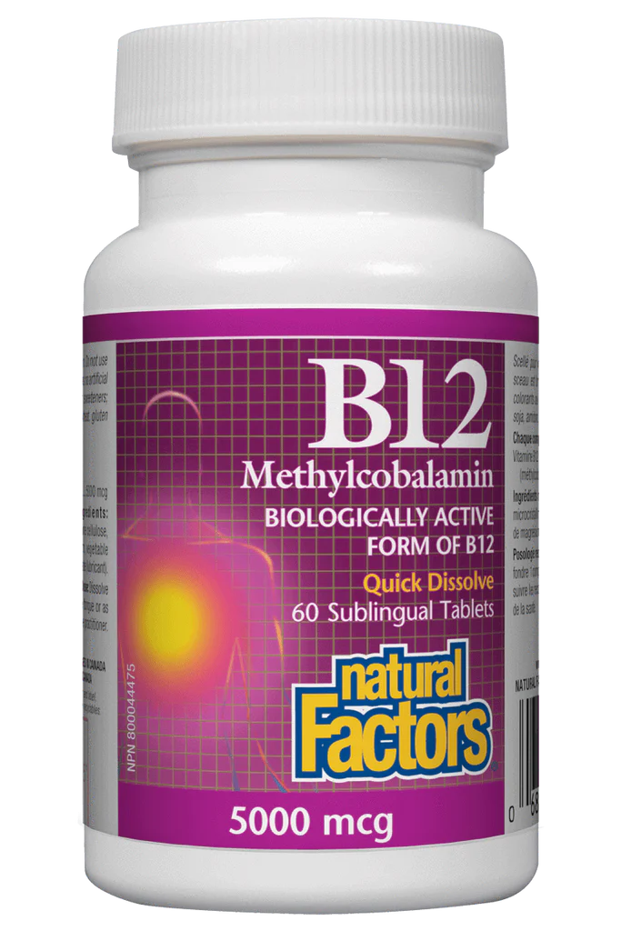 NF VITAMIN B12 METHYL 5000MCG TABS 60'S - Product Image - NATURAL FACTORS product at Nila Pharmaceuticals