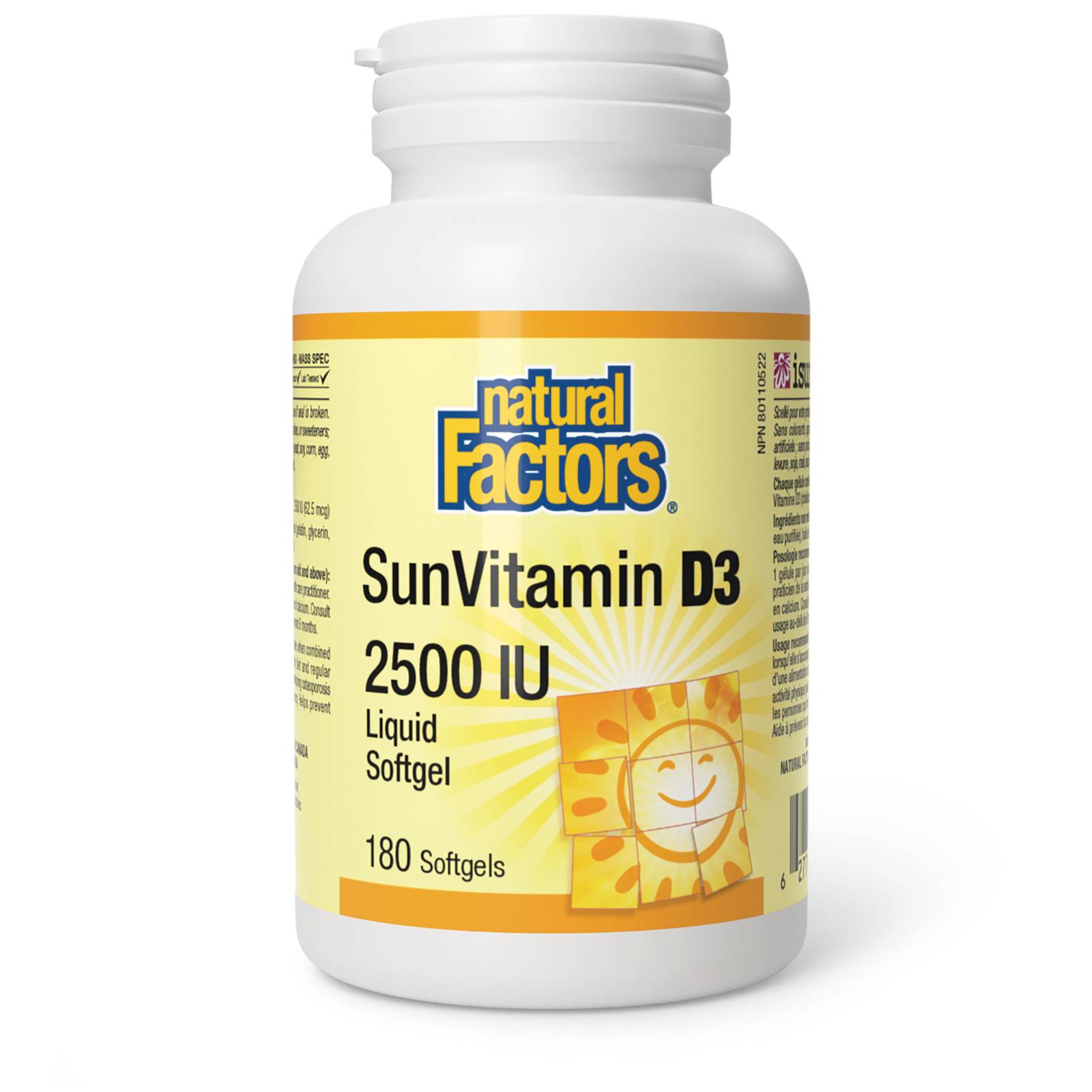 NF VITAMIN D3 2500IU TABS 180 - Product Image - NATURAL FACTORS product at Nila Pharmaceuticals