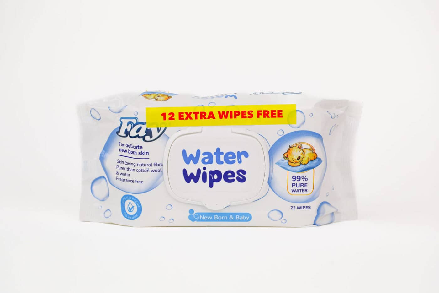 FAY 99% WATER WIPES 72 SHEETS