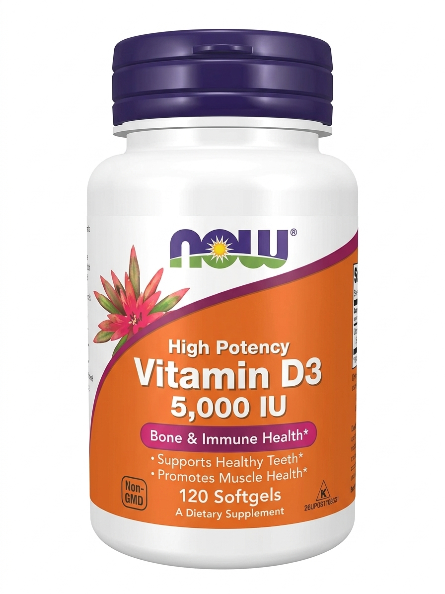 NOW  VITAMIN D3 5000IU SOFT GEL 120*S