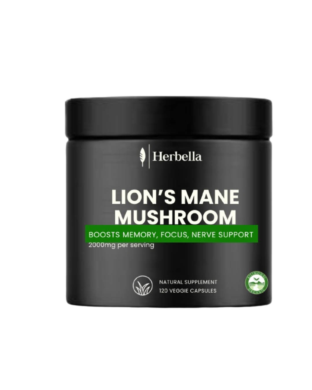 HERBELLA LION'S MANE MUSHROOM 120 CAPS - Product Image